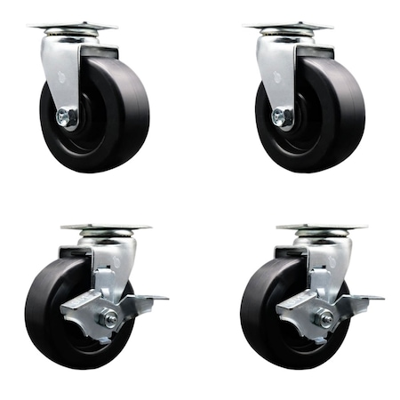 Service Caster Tool Box Caster Wheel Set 5'' Polyolefin Swivel Casters, 4PK TOOL-SCC-20S520-POR-2-TLB-2